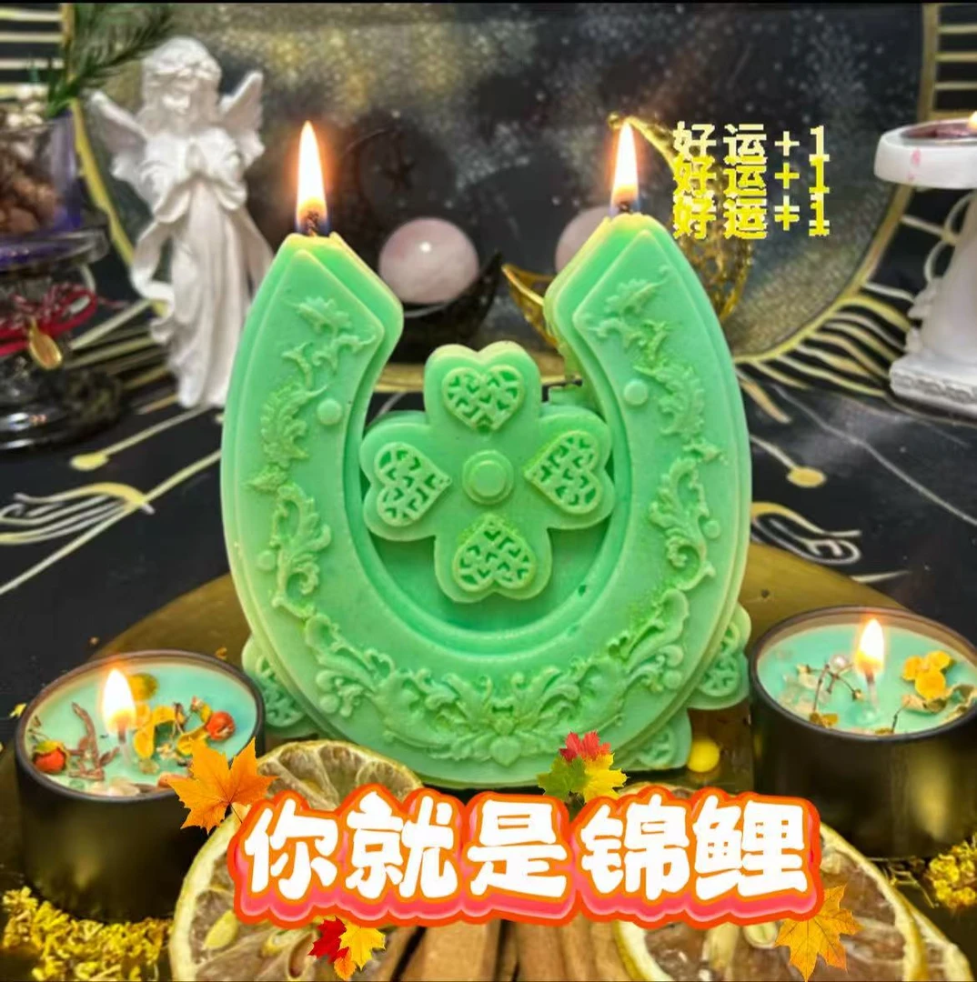 四叶草幸运石造型蜡烛