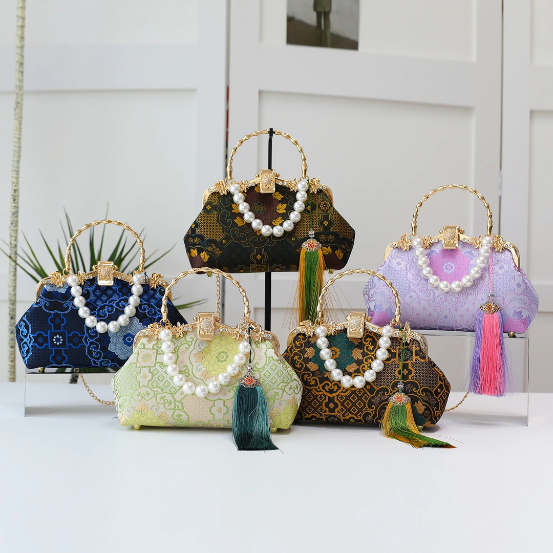 【宝相花】新中式贝壳包复古手提包单肩斜挎女包旗袍包晚宴包700