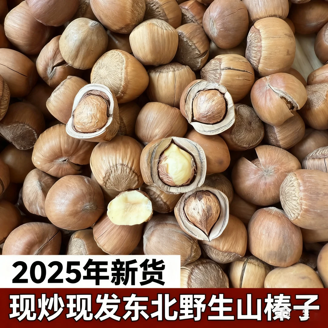 2025年新货野生山榛子（中颗粒）水漏手拍榛子炒熟东北特产现炒现卖