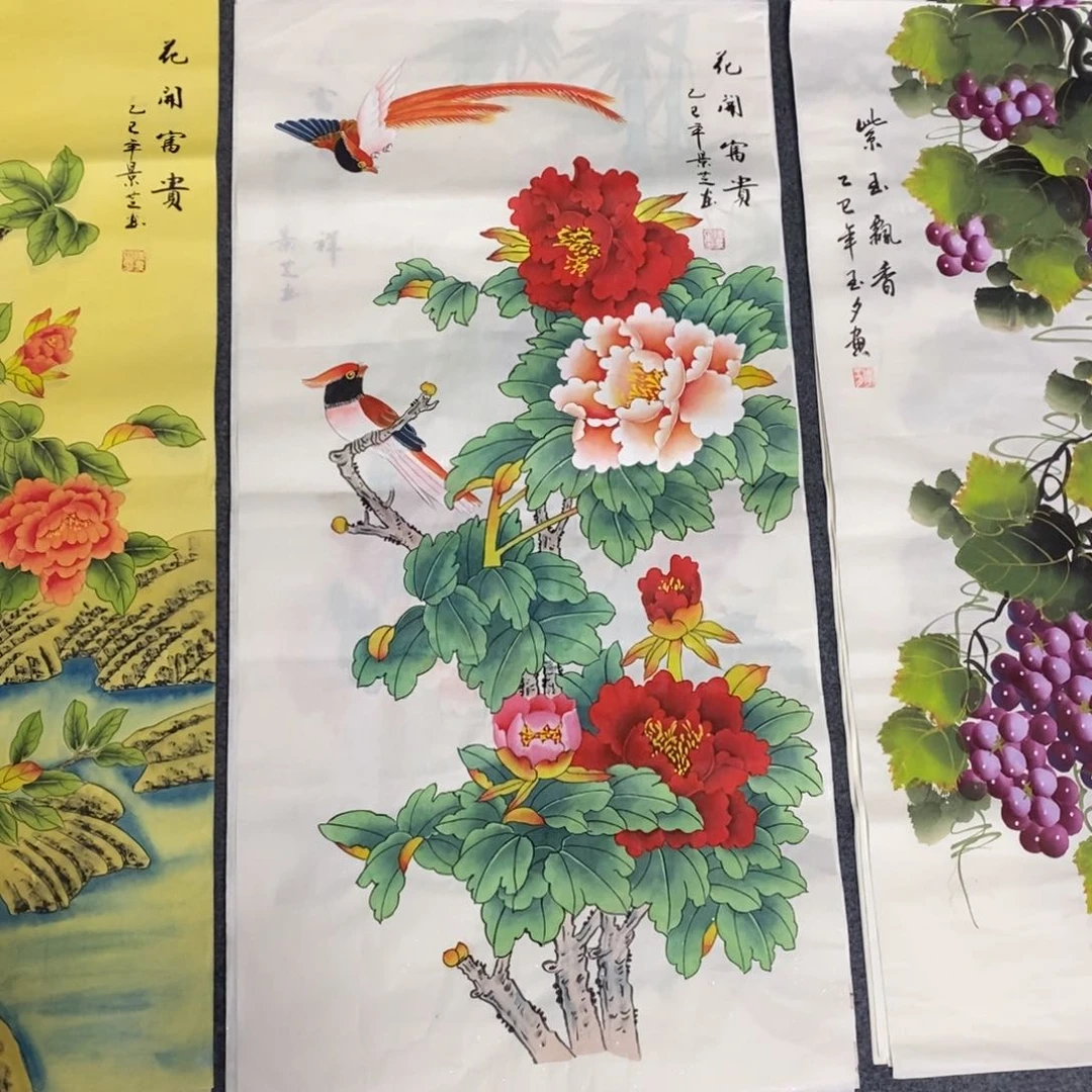 国画尺寸100✖️50三尺工笔手绘画