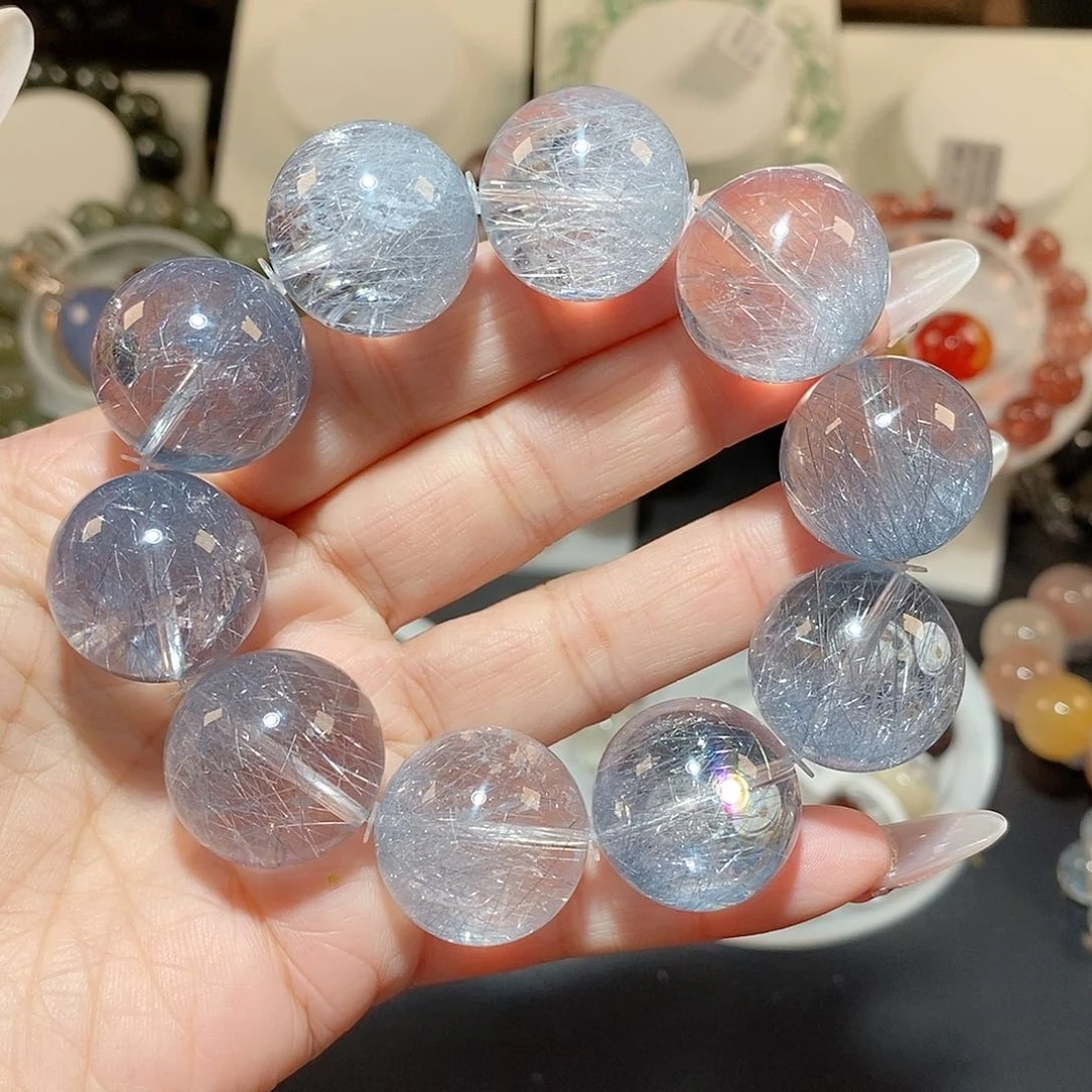 水晶手链未镶嵌郑****鞋蓝钢丝