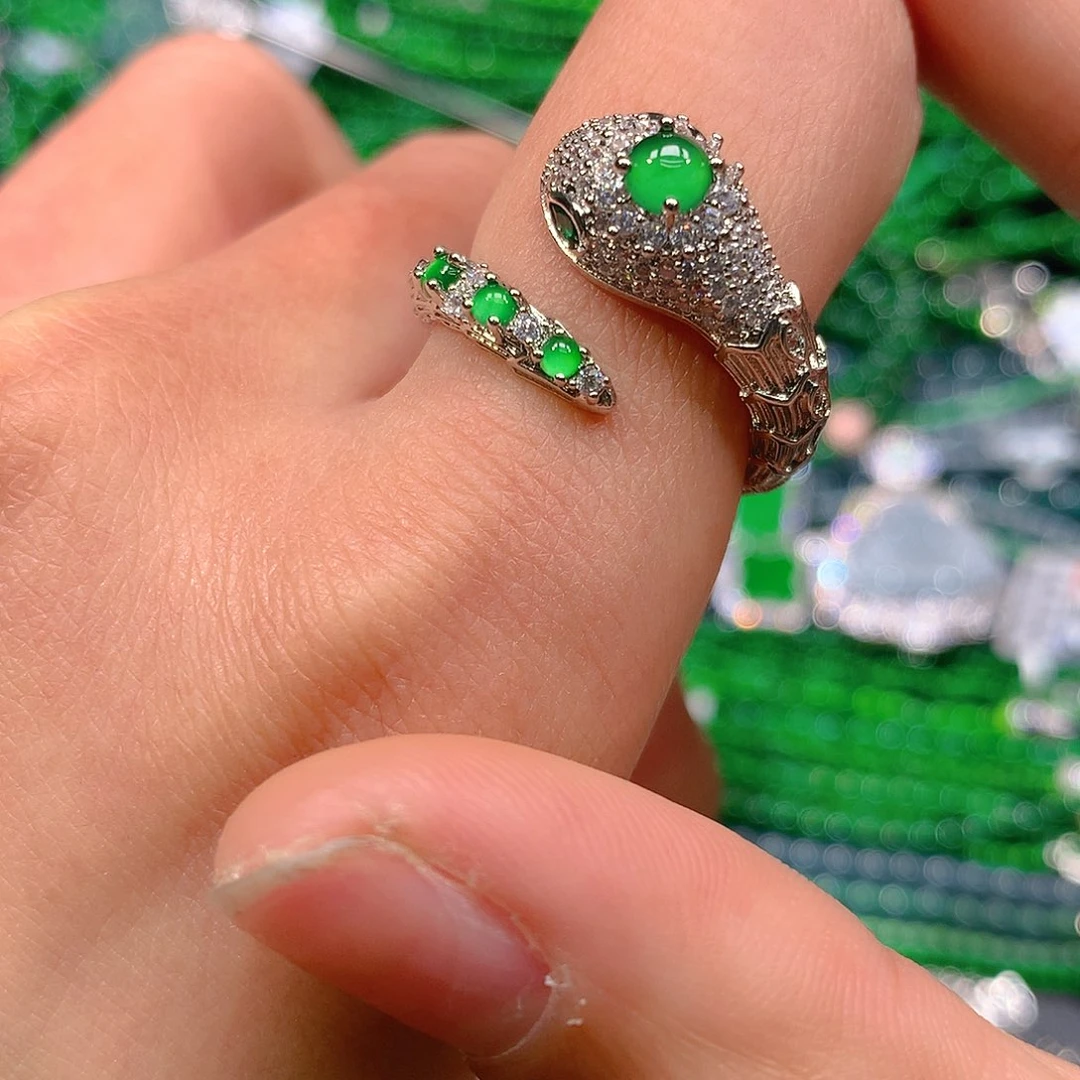 翡翠戒指未镶嵌天然翡翠