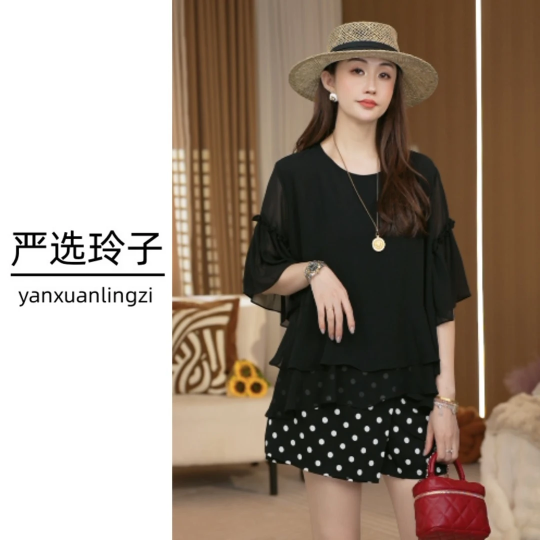 【风铃推荐】宽松显瘦花瓣袖纯色衬衫2025夏季新款透气清爽上衣