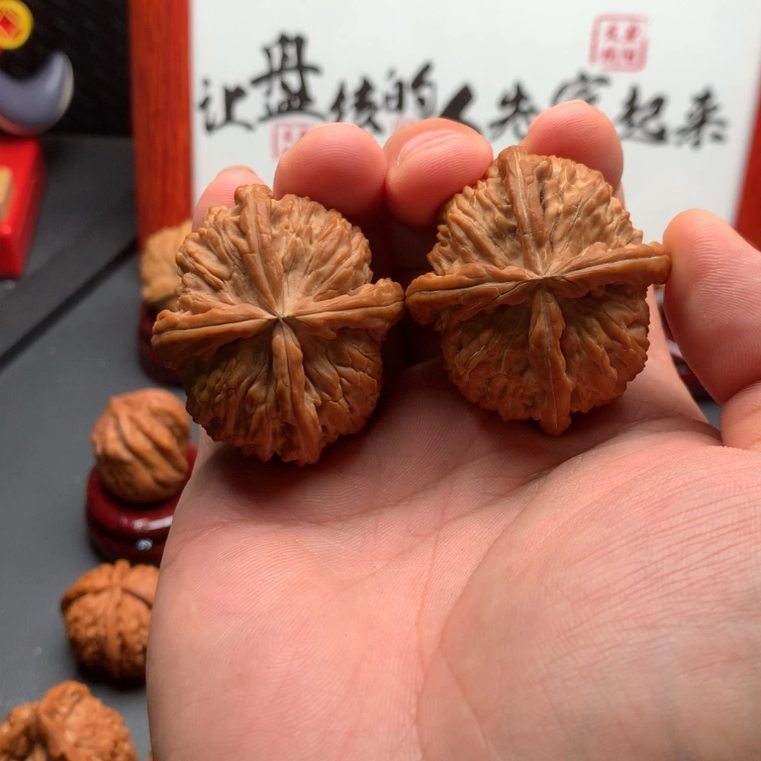 智****把件文玩核桃白狮子正四