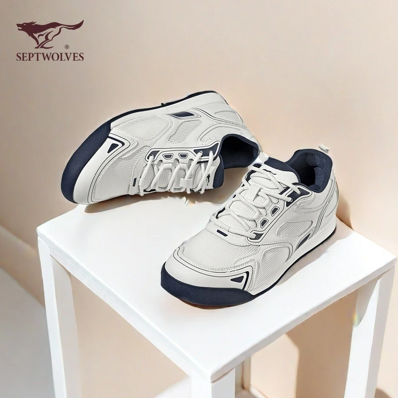七匹狼男鞋2025春夏季透气网面运动休闲鞋阿甘鞋小白鞋男板鞋0979