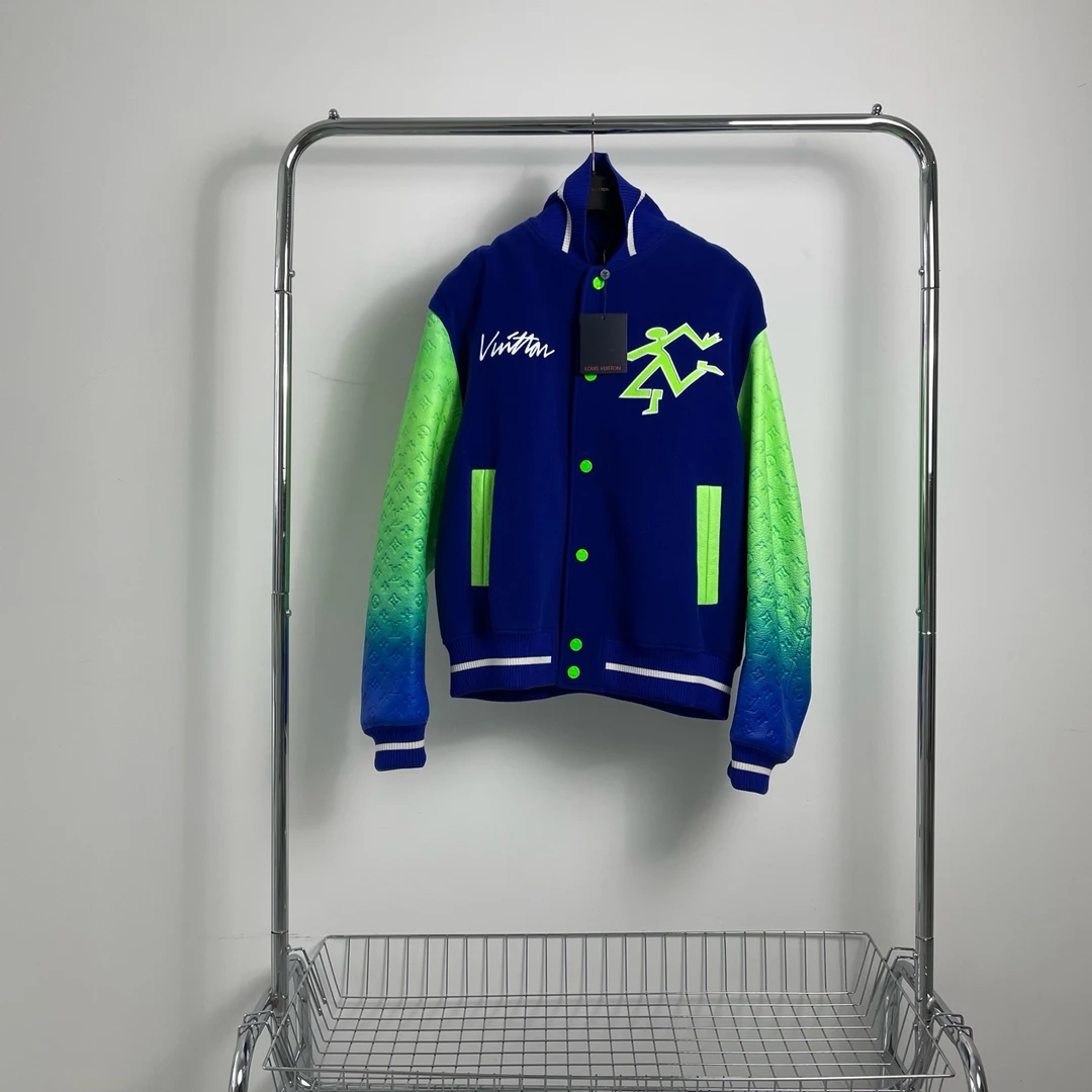 全新未使用 LouisVuitton/路易威登 蓝绿渐变棒球服 56码 yy00519