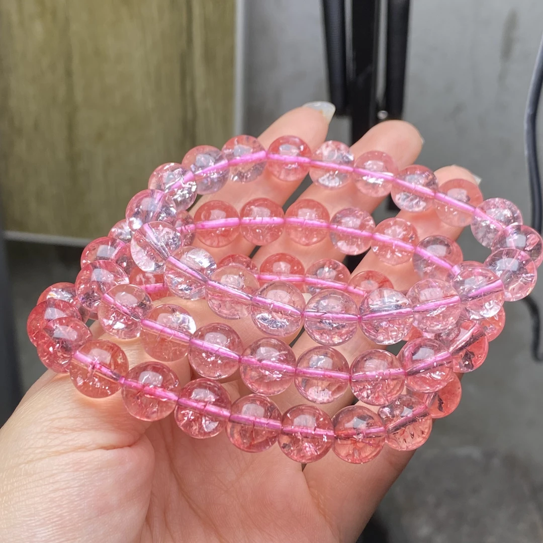 SJ-049号高品粉色10mm手链多样性发一件时尚
