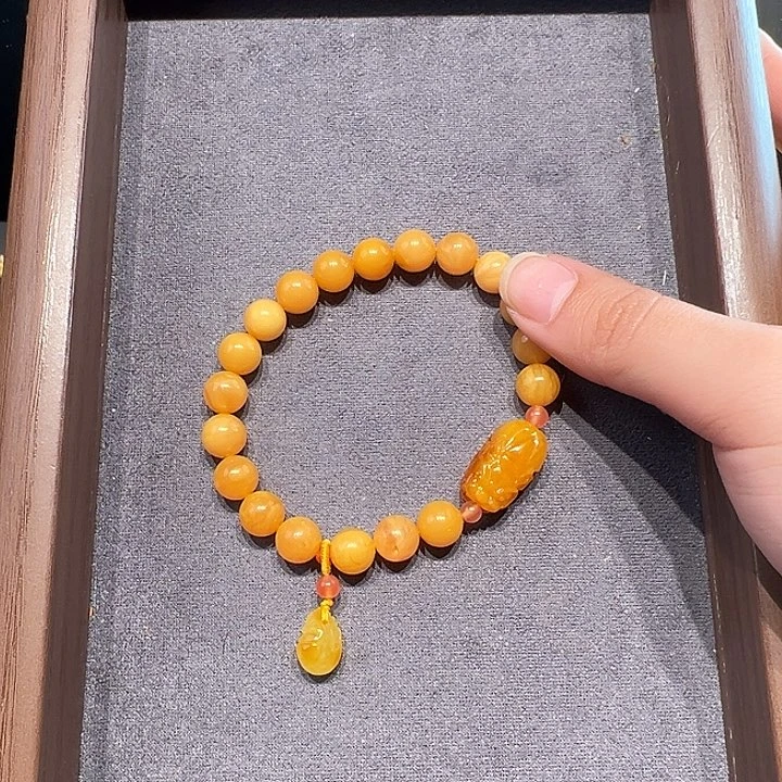 蜜蜡未镶嵌手串8.9mm蜜蜡手串