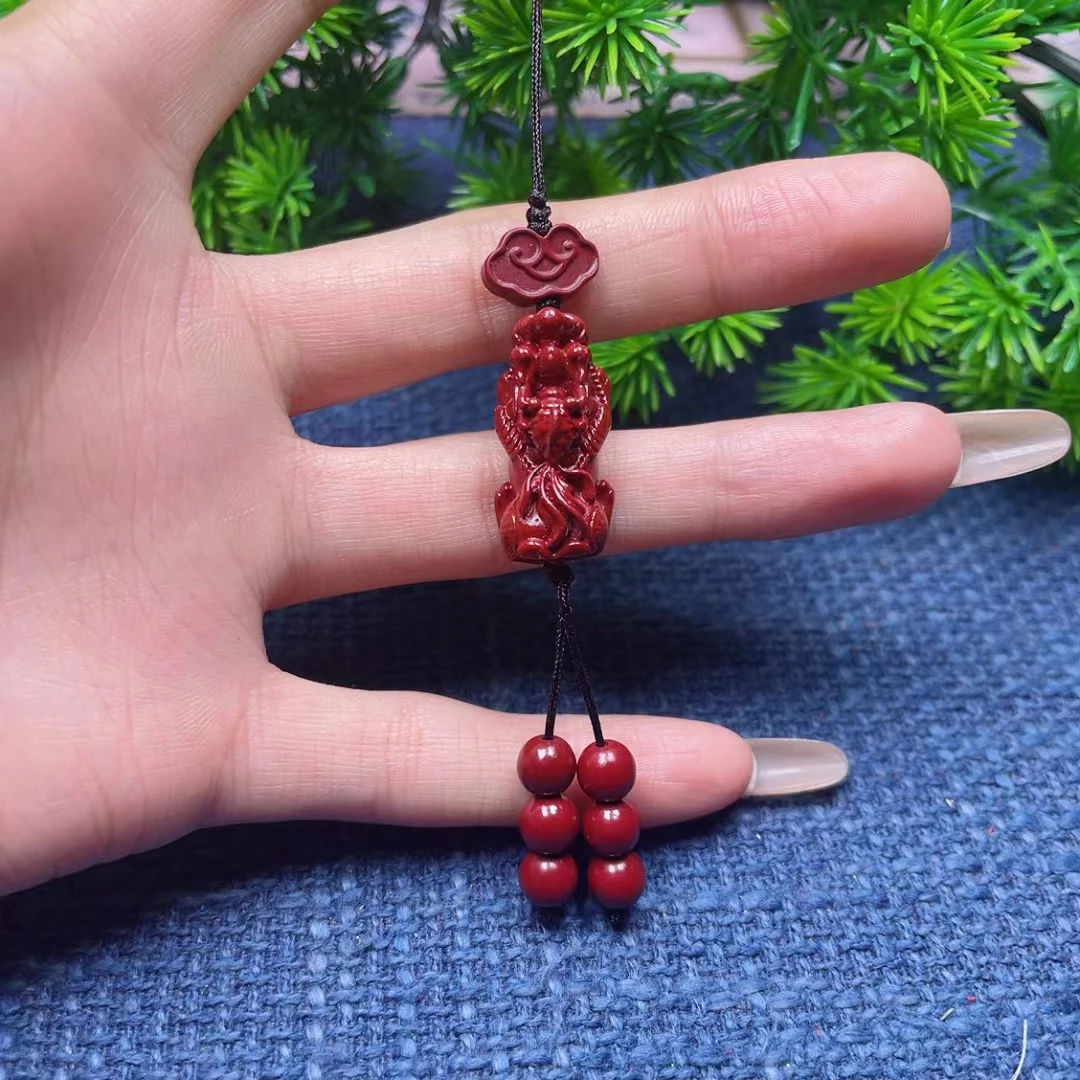 含辰砂工艺品朱砂金鱼貔貅手机挂282