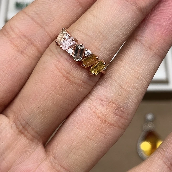 碧玺戒指银S925镶嵌