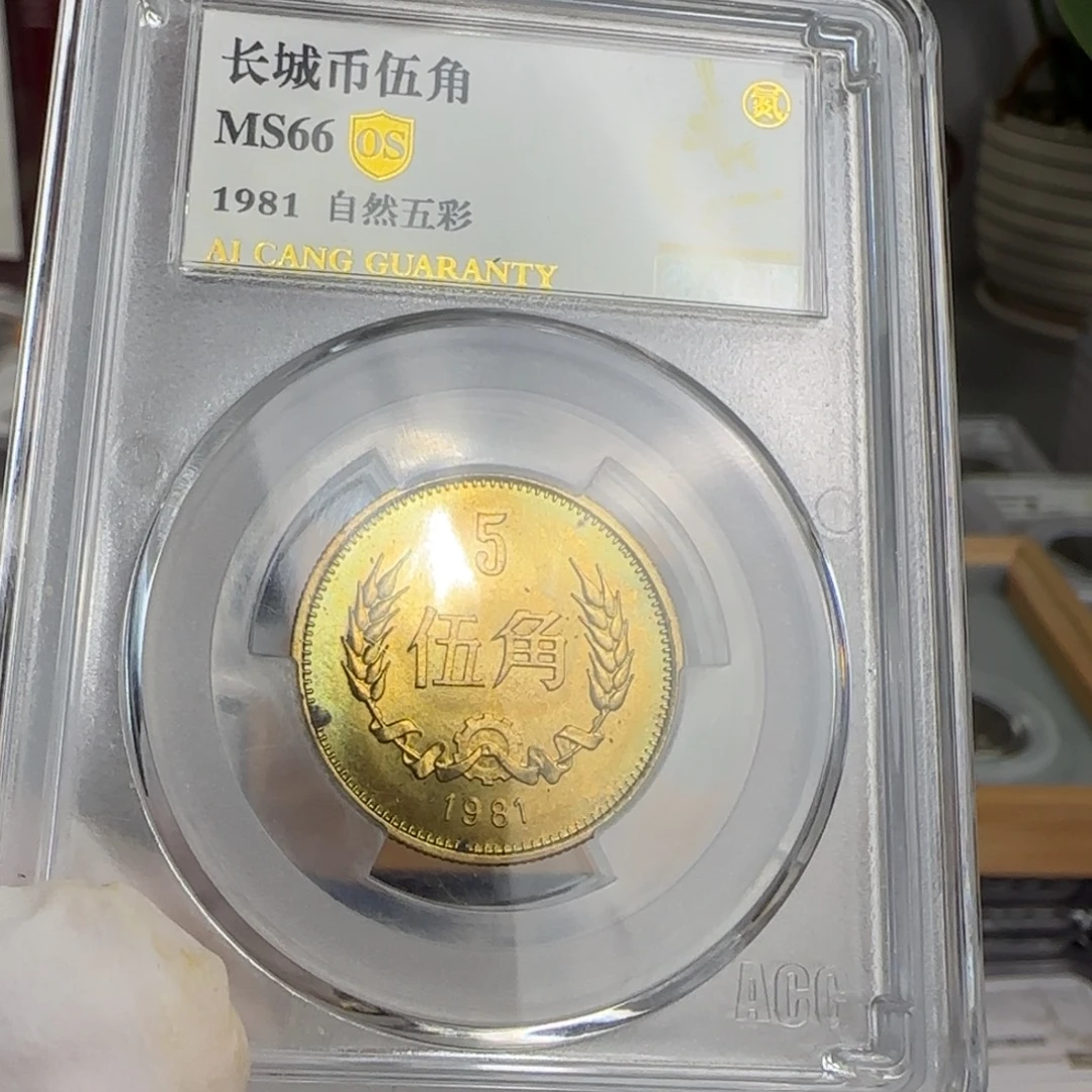 81年五角评级66分，自然五彩带黑点