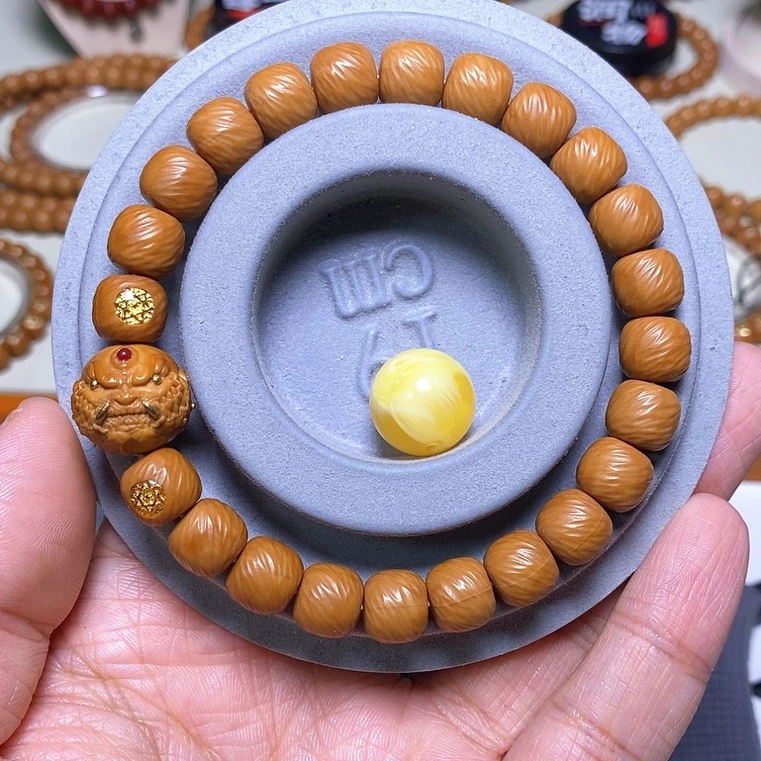 猴头核桃手串恶僧精工千刃云锦尺寸10左右+配饰