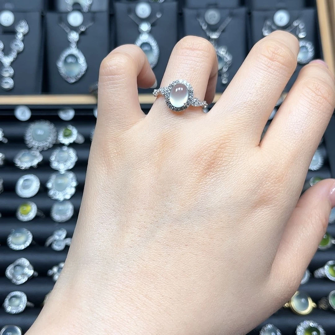 【闪购商品】岫玉戒指银S925镶嵌?岫玉