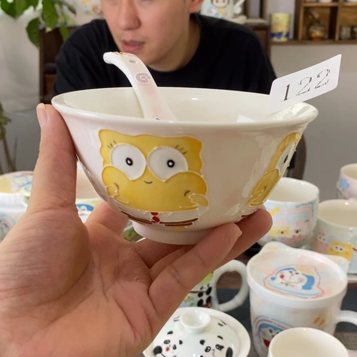 瓷片景德镇釉下彩手绘