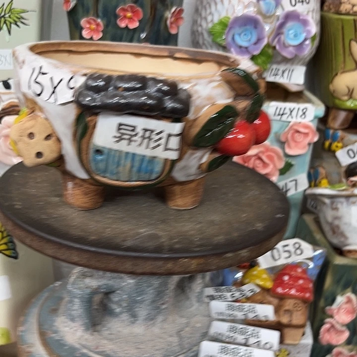 紫砂花盆粗陶材质多肉花盆