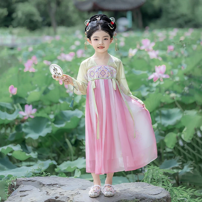 【绮罗香】秋季新款女童汉服连衣裙长袖汉服裙子古风中国风小女孩
