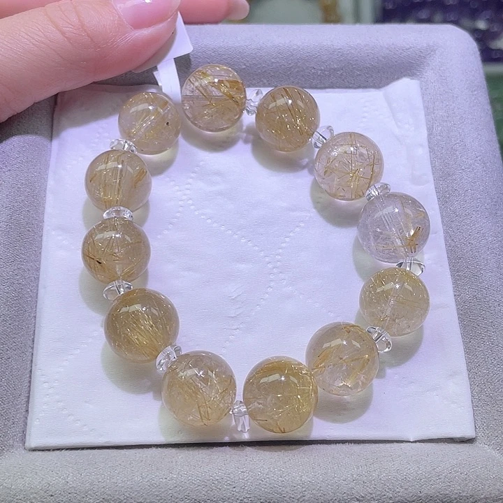 水晶手链未镶嵌  克10 招财发晶14m+