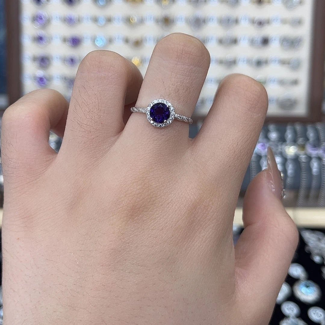 戒指银S925镶嵌紫晶