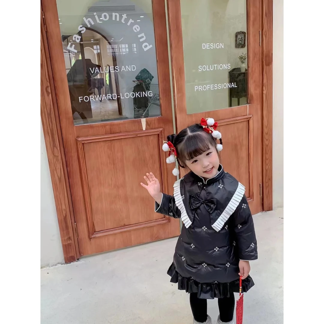 HHkids儿童羽绒服2024冬季新款白鸭绒保暖外套翻领上衣HWT652