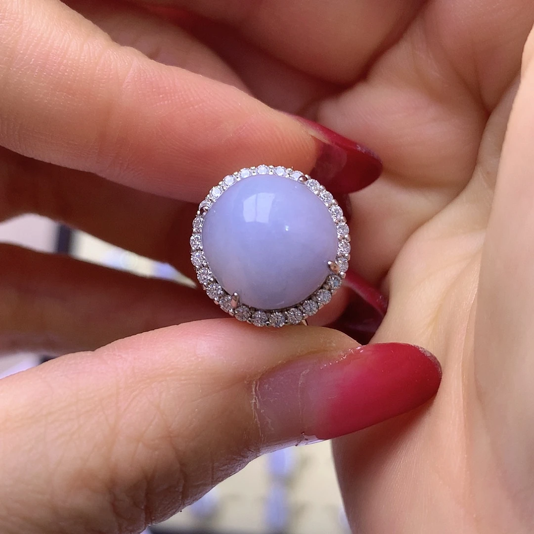 翡翠银S925镶嵌戒指012