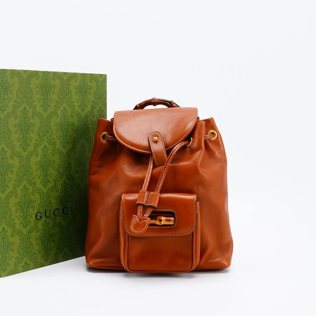 95新 GUCCI/古驰 【总仓】Gucci 竹节双肩包/BG23006358