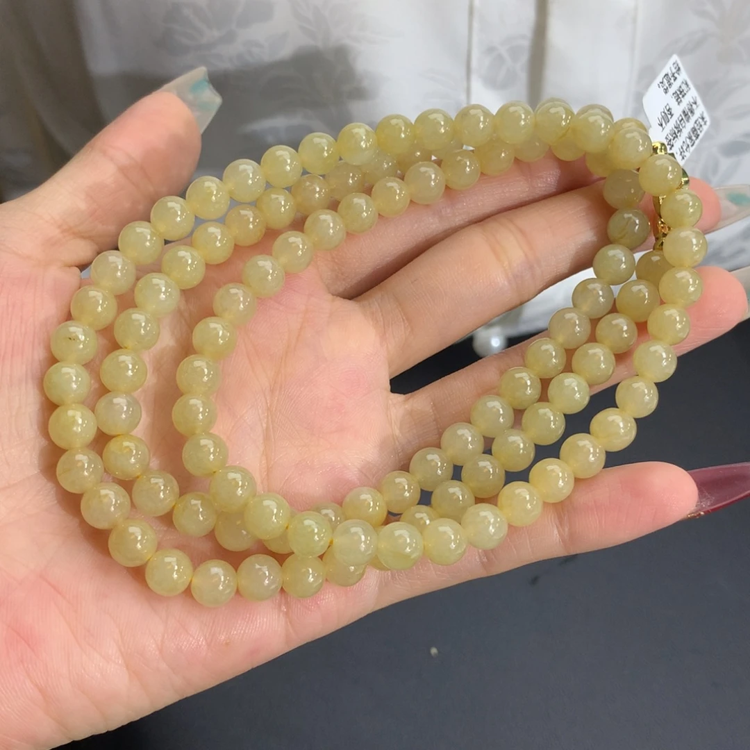 未镶嵌手串翡翠卡6.8冰胶冰黄项链
