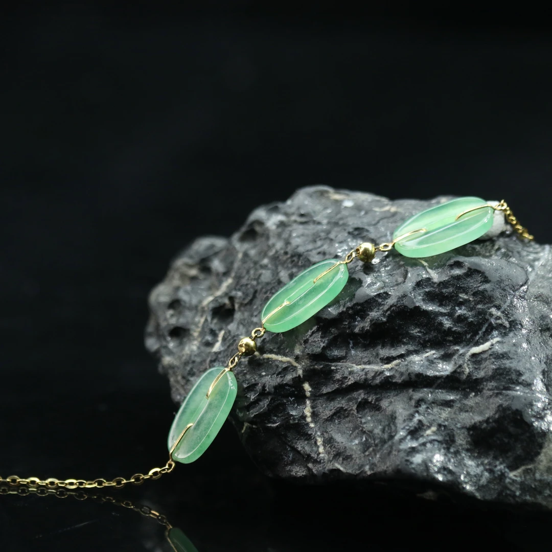 22天然缅甸翡翠A货18k手链/301192/上海嘉禾拍卖