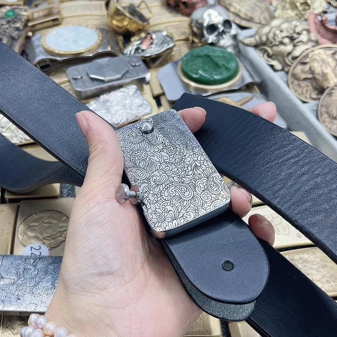 大马士革4.0宽送腰带链接皮螺丝