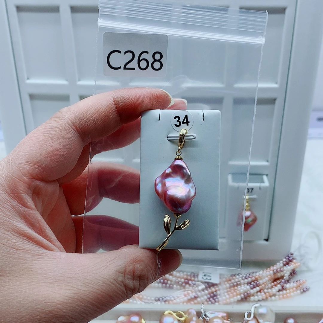 吊坠(不含链)淡水珍珠合金