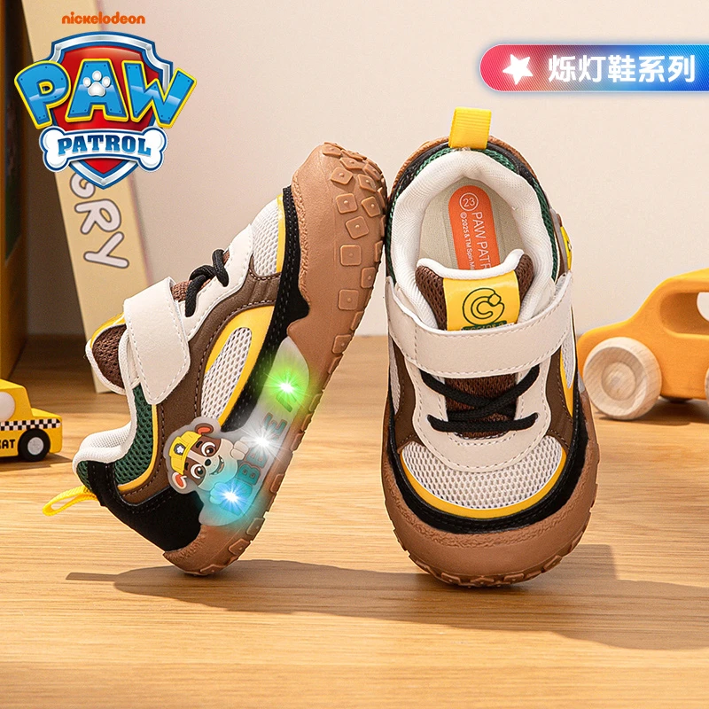汪汪队烁灯闪光运动鞋2025年秋季新款魔术贴便携幼儿园男童童鞋