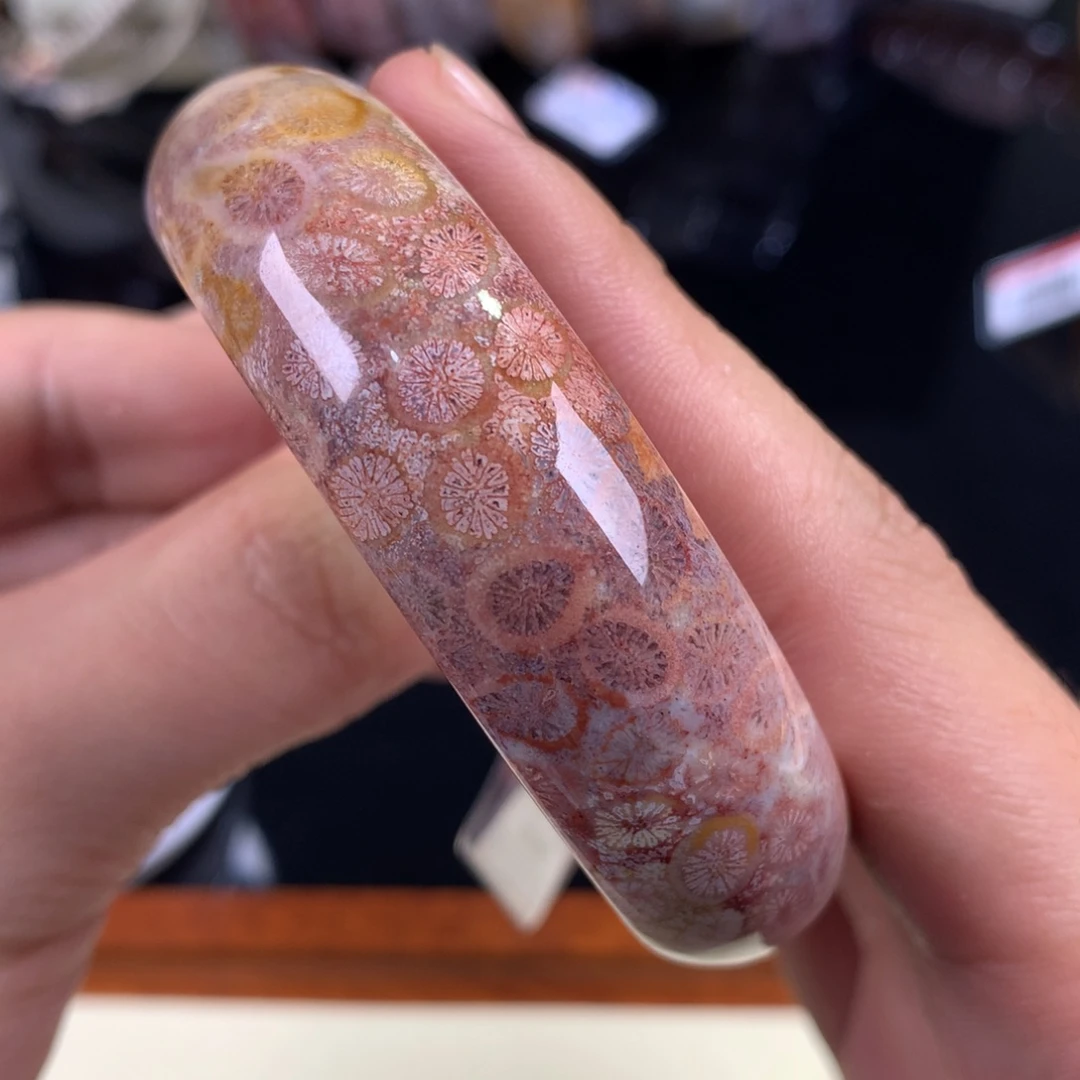 硅化珊瑚（珊瑚玉）未镶嵌吊坠(赠链)19号56.6圈好彩柠檬带皮花