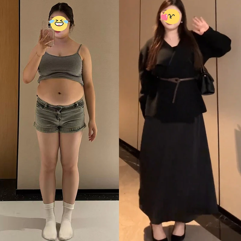 大码黑色针织连衣裙2025大码新款秋冬茶系穿搭一整套裙子长裙