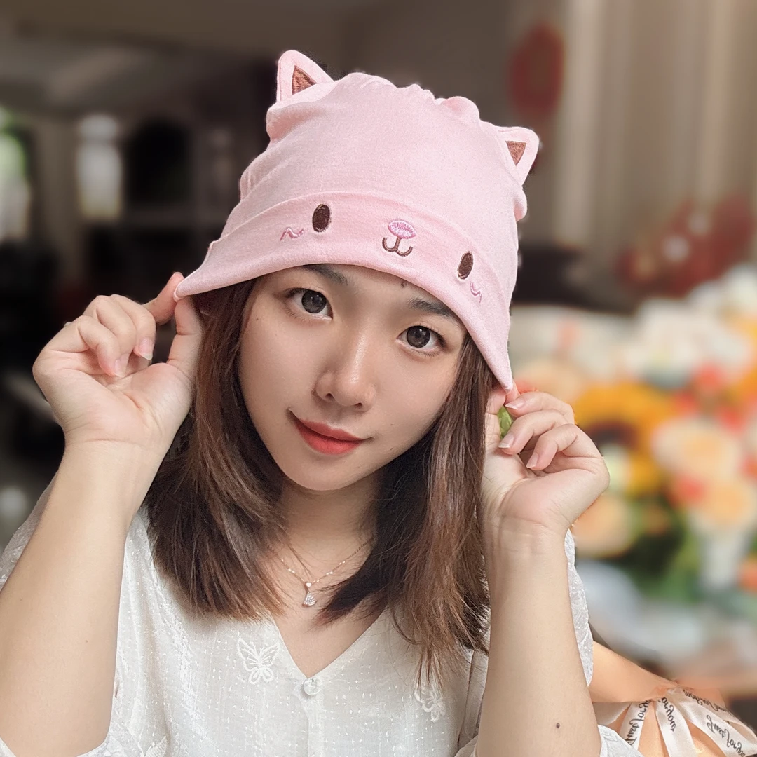 春夏季坐月子帽子纯棉女套头帽时尚加厚保暖孕产妇产后用品发带