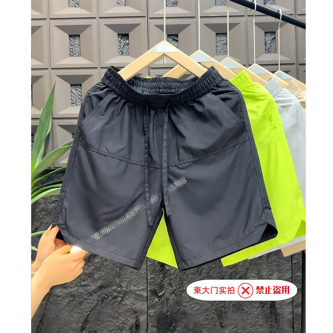 2025夏季新款速干宽松休闲潮流薄款打孔男士运动时尚透气外穿短裤