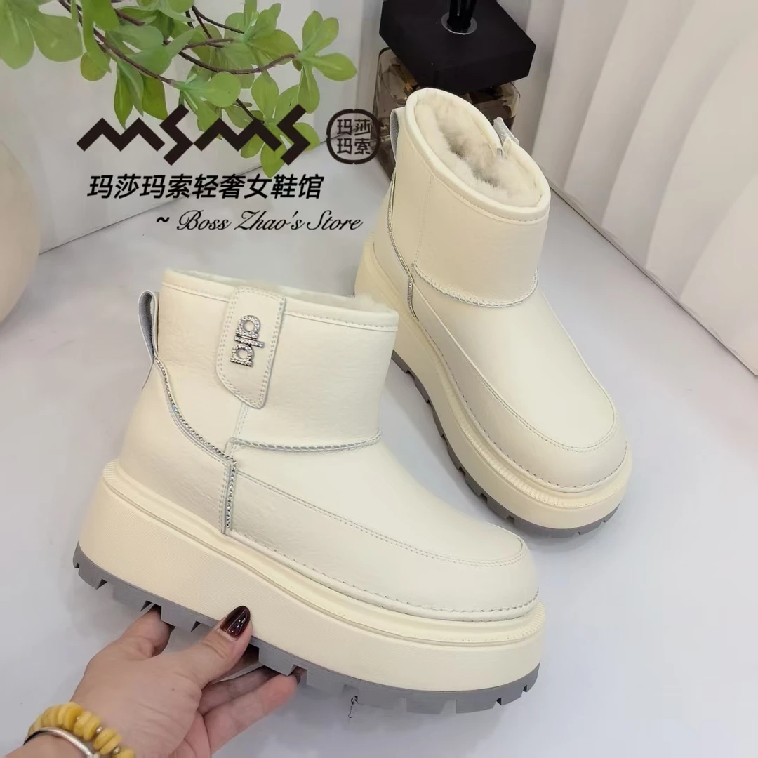 玛莎玛索001-85冬季大棉厚底雪地靴