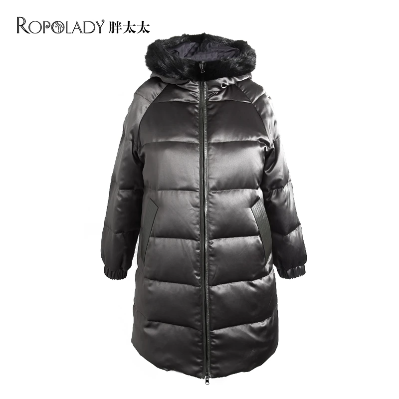 胖太太大码女装冬装新时尚连帽水貂毛领韩版宽松鹅绒服921403610