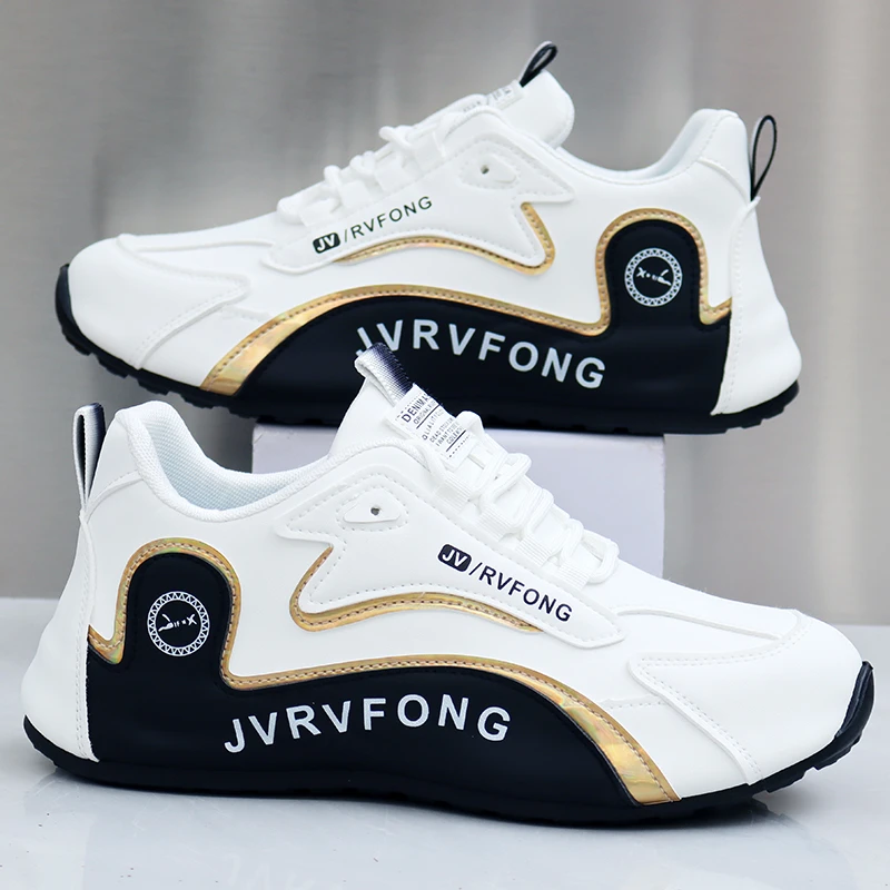 保罗男鞋秋冬皮面防水保暖潮流运动休闲鞋子男软底软面厚底老爹鞋