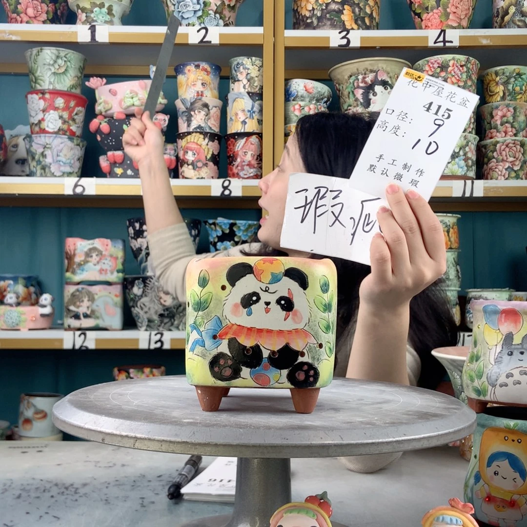 景德镇手工花盆415