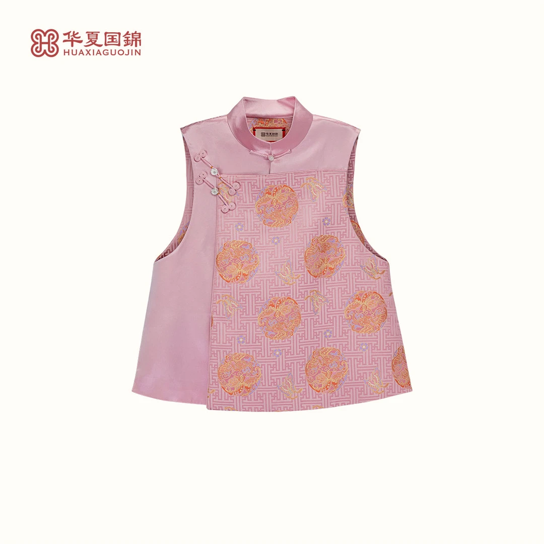 【芳华】蝴蝶万字纹新中式马甲中国风女装四季款【四川工美蜀锦】