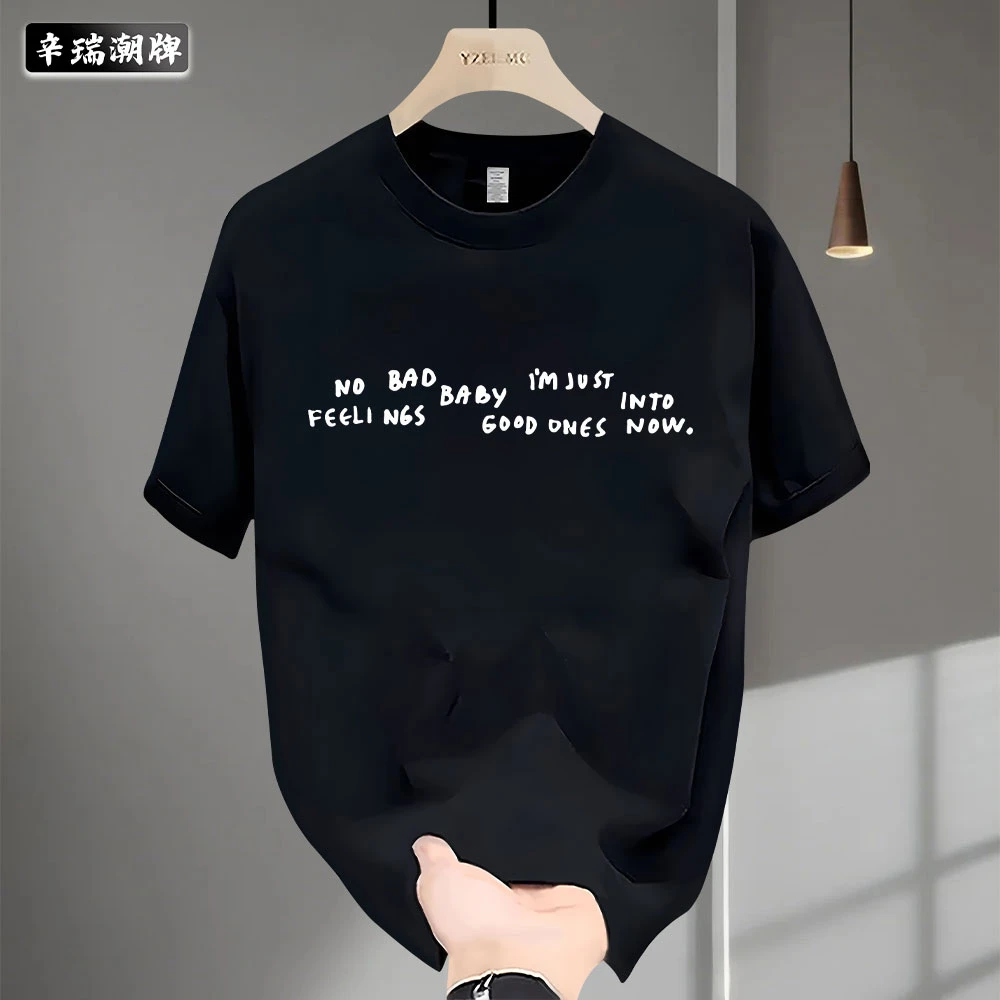 新款夏季小众潮牌休闲男女情侣款百搭宽松圆领纯棉T恤设计高级感