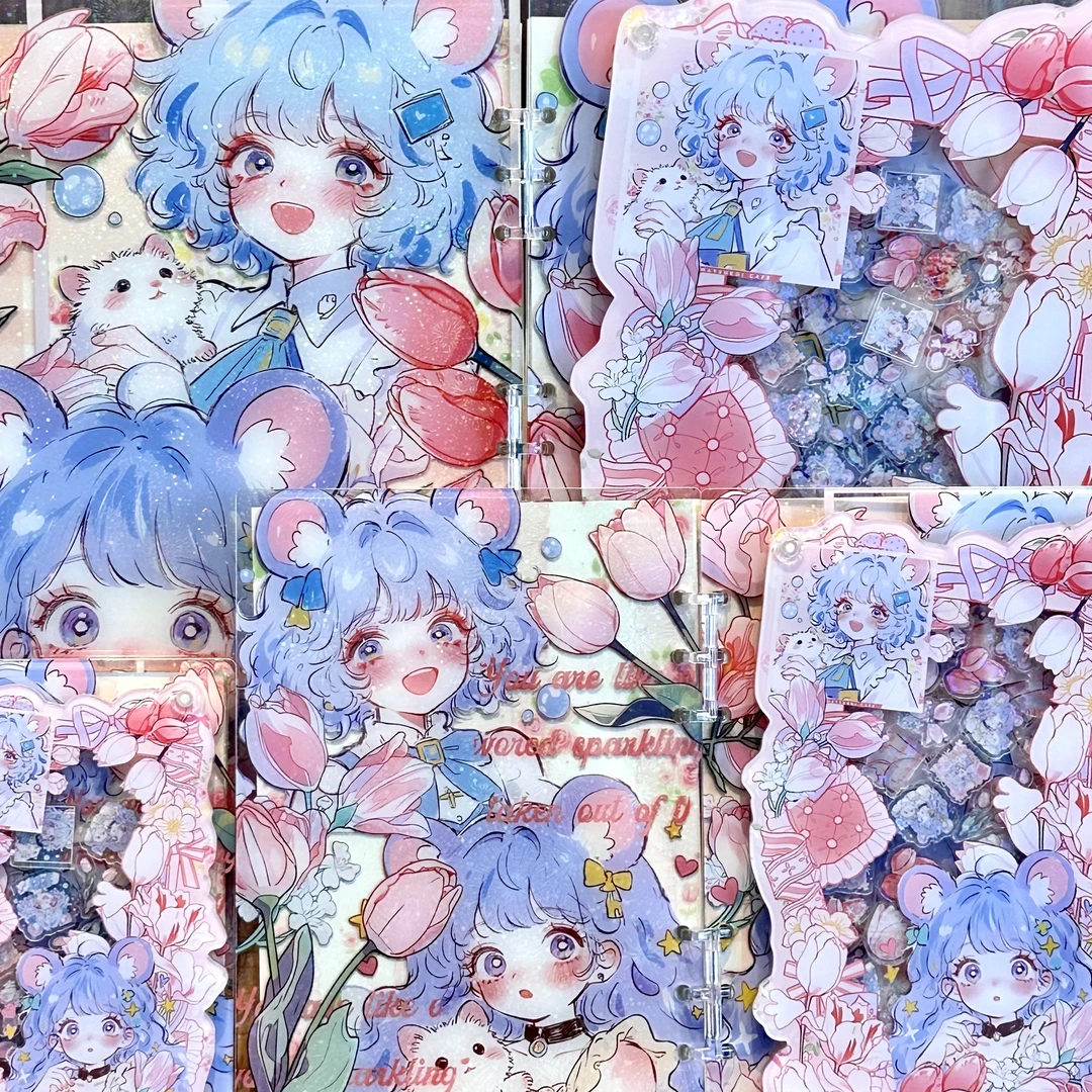 【生肖鼠】高定摇摇本套餐活页本手工DIY收纳盒亚克力