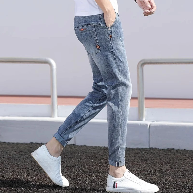 牛仔裤男士潮牌韩版修身弹力九分裤春夏季新款休闲百搭小脚裤子男
