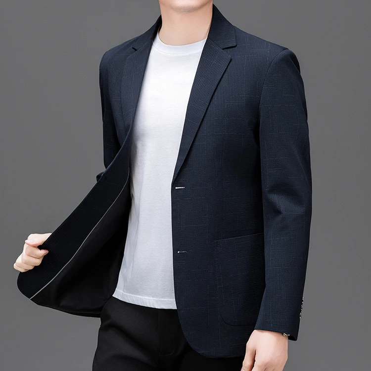 常规不起球落肩袖西装领西服上装男装中青年上衣小西服小西装