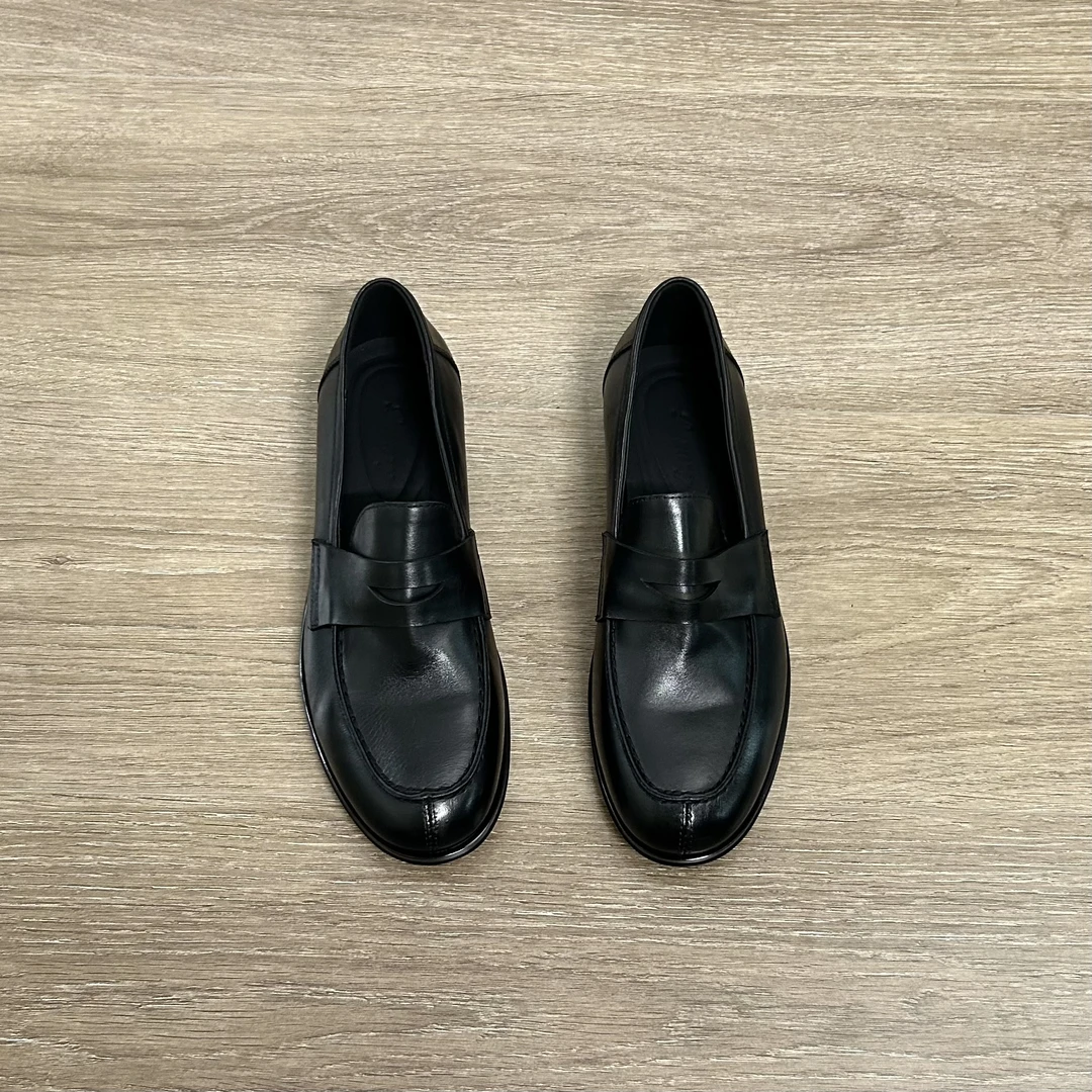 Dannyfrey头层牛皮初秋新品经典极简风百搭一脚蹬真皮乐福鞋3.5CM