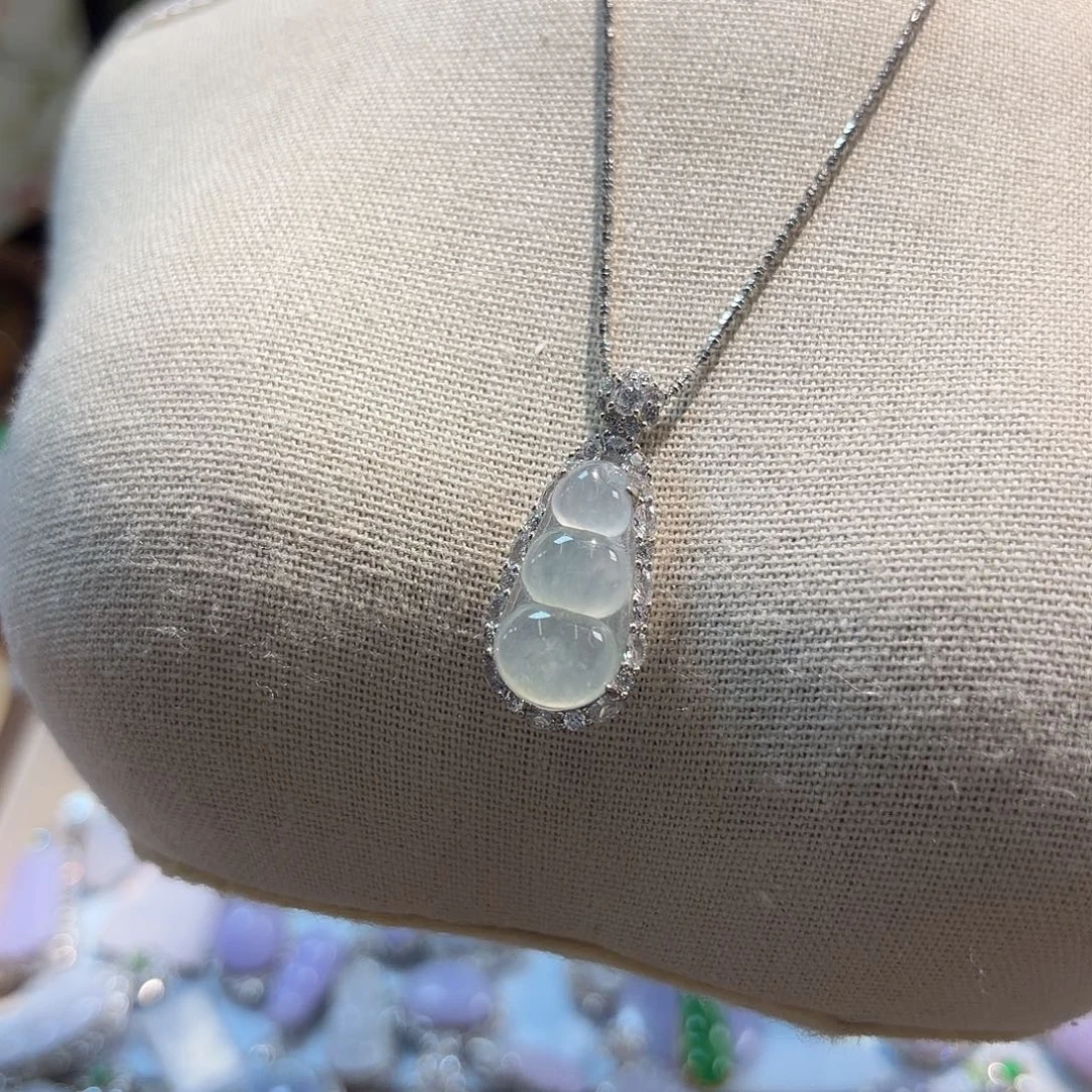 翡翠银S925镶嵌吊坠(不含链)