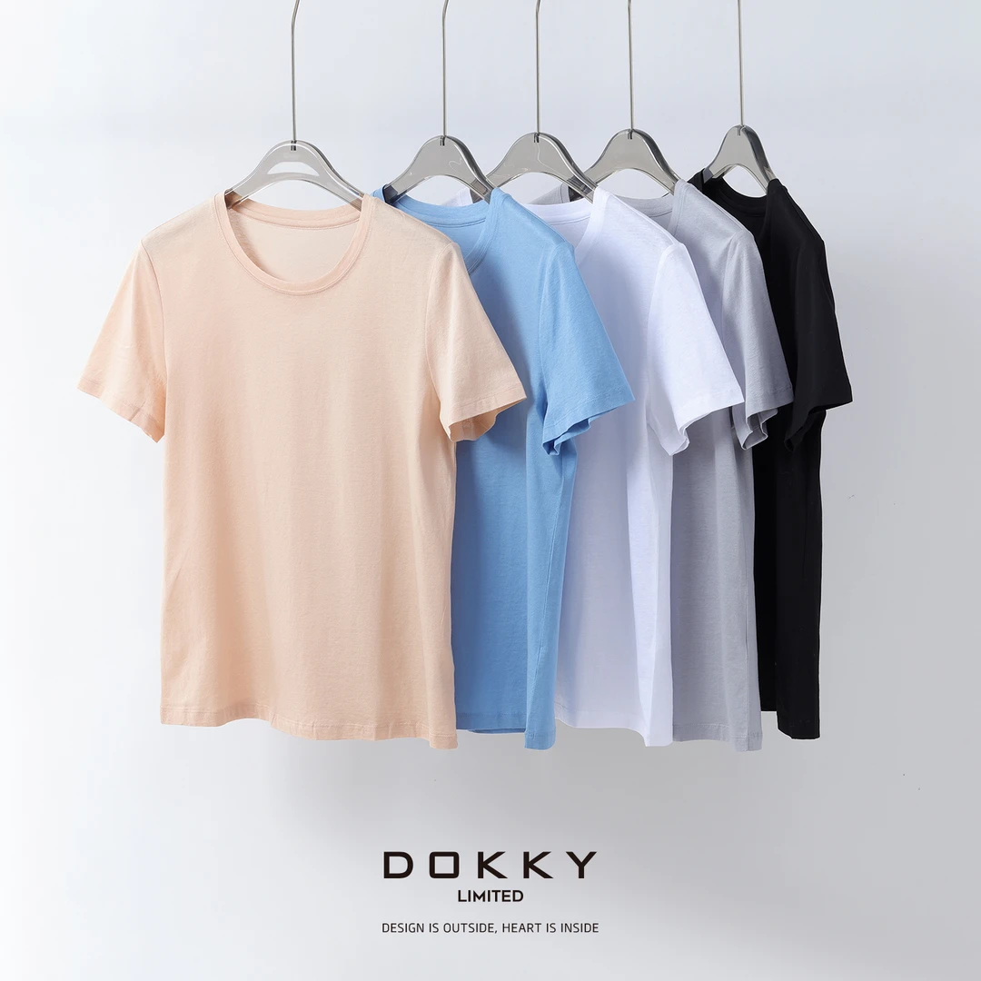 【刚需T】DOKKY亲肤透气.通勤百搭.时髦休闲|纯色短袖T恤
