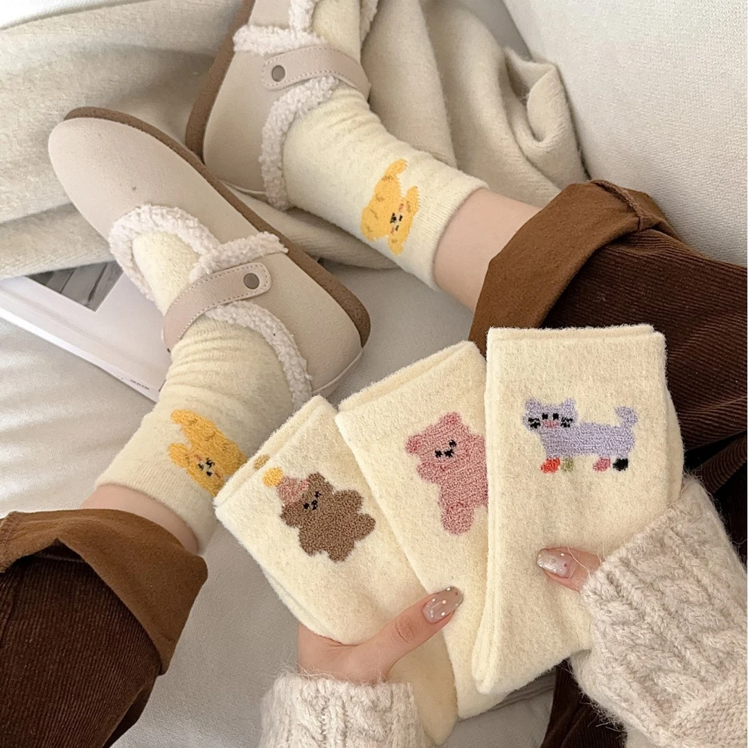 33珊瑚绒男袜居家保暖地板袜不掉毛睡眠中筒袜