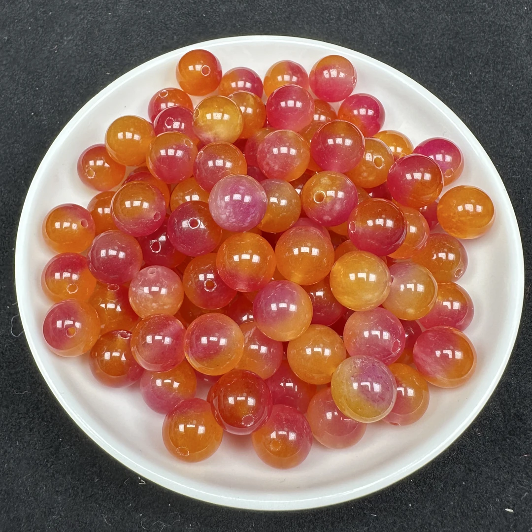 百香果圆珠N131卡8mm散珠25颗（赠弹力线）
