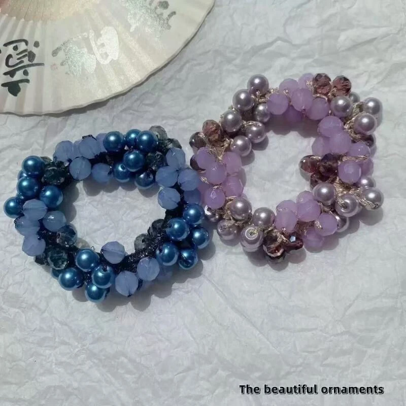 诗泊雅 新款手工发圈时尚气质高级马尾头绳皮筋百搭轻奢