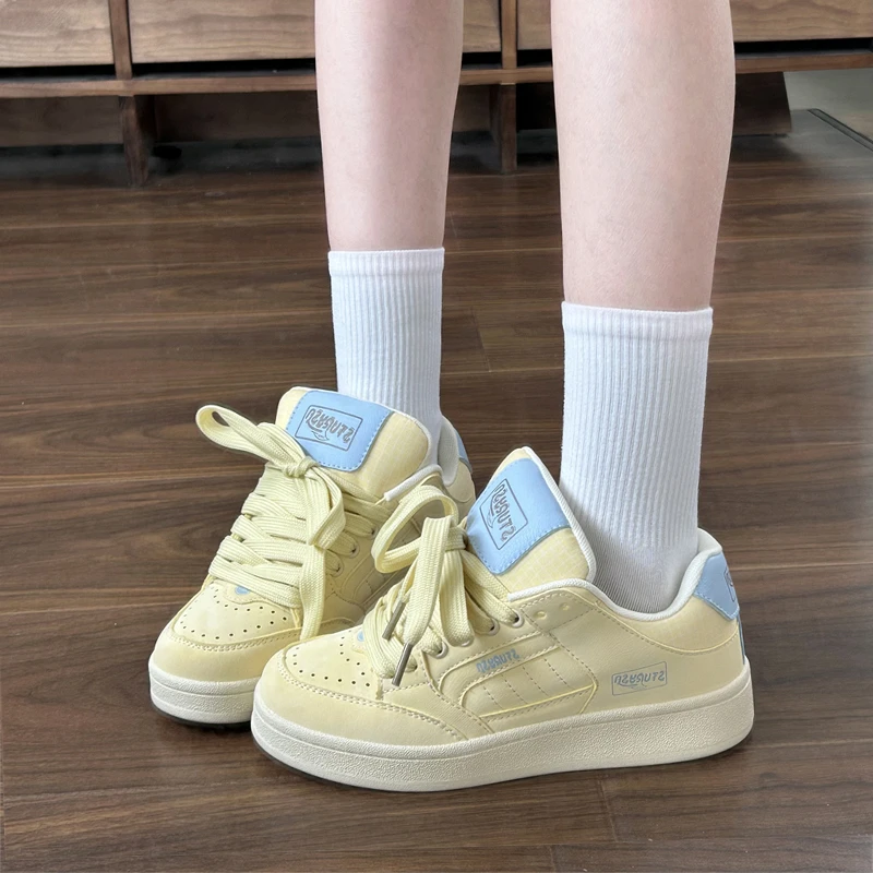 港风小众百搭面包鞋女2025年秋季新款德训板鞋运动休闲小白鞋子男